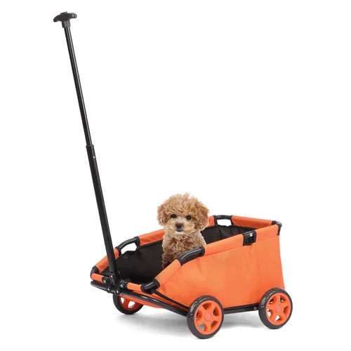 Vista 10 de Mini cochecitos para perros para mini mascotas, carritos de compras multifuncionales plegables con mango extensible, cojín integrado y cuerda