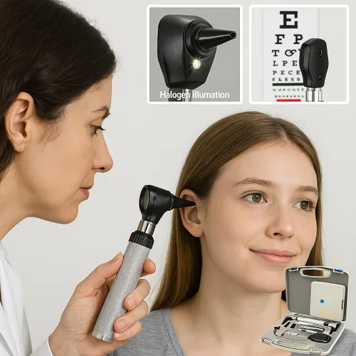 Vista 4 de Cynamed Otoscope Diagnostics Kit de examen de oído, nariz y garganta, herramienta perfecta para estudiantes