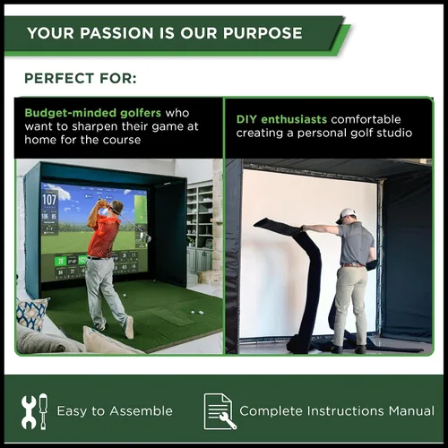 Vista 4 de The Indoor Golf Shop DIY Golf Simulator Enclosure - Easy-Setup Golf Simulators for Home - Includes SIGPRO Premium Impact Golf Screen, Enclosure