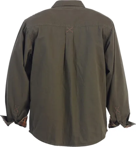 Vista 4 de Gioberti - Chaqueta tipo camisa para hombre de sarga con forro de franela 100 de algodón cepillado y suave