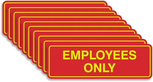 Vista 11 de Letrero estándar de solo empleados - Negro - Pequeño (1 paquete)
