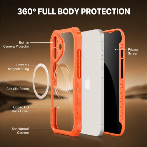 Vista 313 de CENHUFO Funda de privacidad para iPhone 11 Pro, funda de cuerpo completo con protector de pantalla de privacidad de vidrio templado 9H integrado