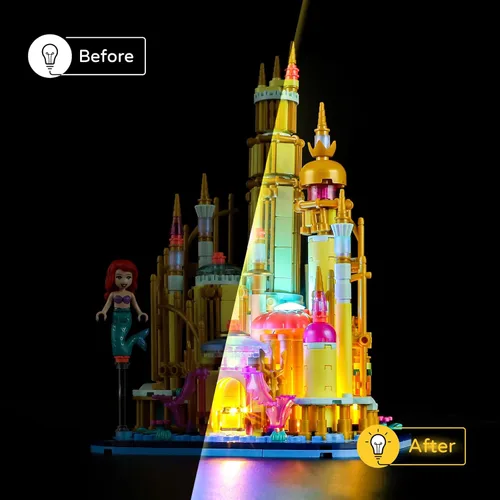 Vista 6 de YEABRICKS Luz LED para -40708 Disney Mini Disney Ariel's Castle Building Blocks Model (juego de construcción no incluido)