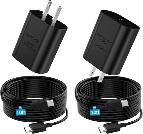 Vista 8 de Cargador súper rápido de 25 W, cargador de pared tipo C con cable de 6.7 pies de largo compatible con Samsung Galaxy S23 Ultra/S23/S23+/S22/S22