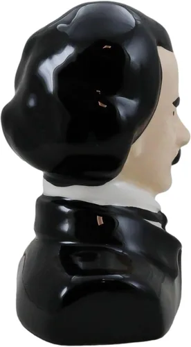 Vista 4 de Ebros Gift Poeta gótico Edgar Allen Poe con cuervo negro en el cráneo decorativo de cerámica salero y pimentero Figuritas Quoth The Raven Nevermore
