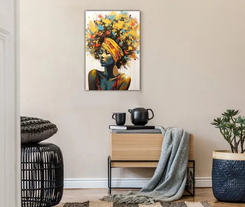 Vista 281 de Arte de pared afroamericano, decoración de rey y reina bailarín negro para sala de estar, arte de pareja de amor negro para dormitorio, lienzo