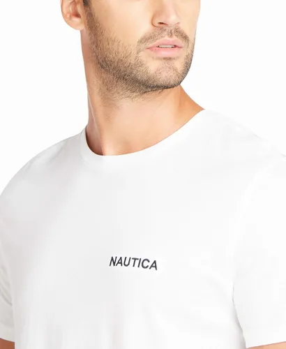 Vista 4 de Nautica - Camiseta de manga corta, color sólido y cuello redondo