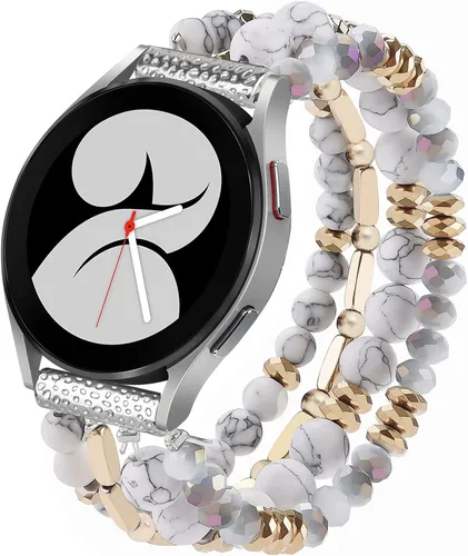 Vista 13 de VISOOM Pulsera de cuentas boho compatible con Samsung Galaxy Watch 8/7/6/5/4 de 40/44mm/Active 2 Watch 4 Classic de 42mm para mujer, pulsera