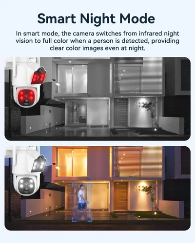 Vista 8 de Cámara solar inalámbrica para exteriores, 2 cámaras solares de doble lente de 4MP+ 4MP para sistema de seguridad del hogar con monitor de 12