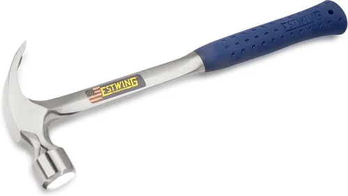 Vista 2 de ESTWING Martillo de encuadre – Martillo de garra curvada de mango largo de 22 onzas con cara lisa y agarre de reducción de golpes – E3-22C