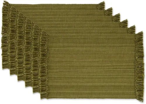 Vista 25 de DII - Colección de mesa jaspeado, juego de manteles individuales, 3x19 pulgadas, albaricoque, 6 piezas