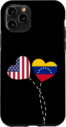 Vista 28 de Funda para iPhone 13 Pro Max Loving Venezuela USA Flag Heart Venezuelan Americans Love Case