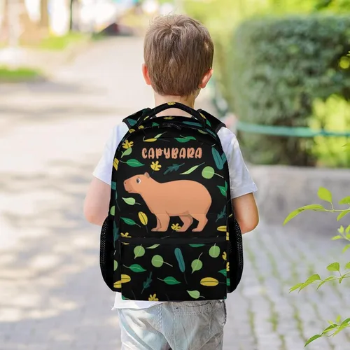 Vista 2 de Mochila para niñas, mochilas escolares para niños y niños, bonita bolsa de libros de animales de 17 pulgadas, bolsas de libros para niñas