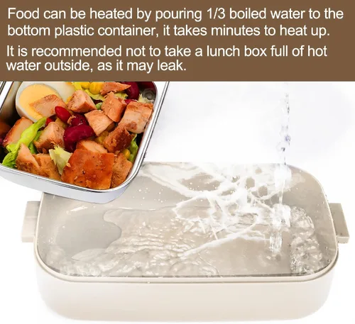 Vista 9 de Caja Bento de acero inoxidable para adultos y niños, lonchera japonesa a prueba de fugas, recipientes divididos para alimentos y comidas, juego