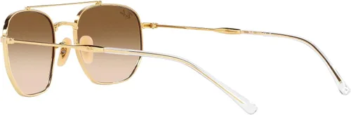 Vista 5 de Ray-Ban Gafas de sol unisex con montura dorada, lentes marrones, 2.126 in