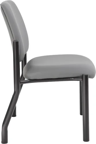 Vista 7 de Boss Office Products Silla sin brazos para sala de recepción de invitados 400 lb. Capacidad de peso, gris