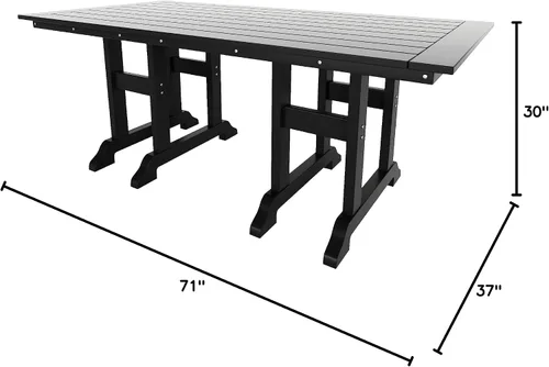 Vista 2 de Muebles Mesa de Comedor Rectangular Adirondack de 37 Pulgadas de Ancho x 71 Pulgadas de Largo, Resistente a los Rayos UV y a la Decoloración para su