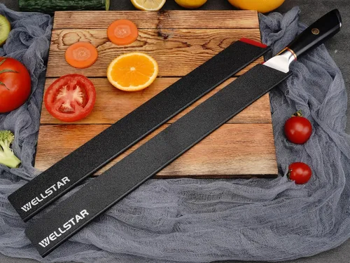 Vista 6 de WELLSTAR Juego de protectores de borde de cuchillo, 2 fundas universales de hoja de 14 pulgadas, sin BPA, fundas protectoras de hoja larga de ABS
