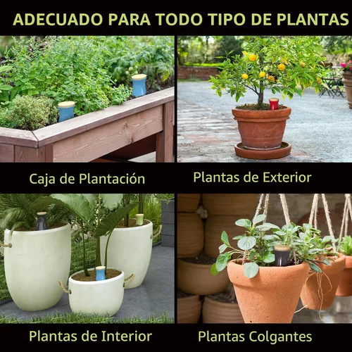 Vista 6 de Ollas (juego de 4) Globos de riego de plantas de terracota de 12 onzas – Inserto de maceta de riego automático – Dispositivos de riego automático