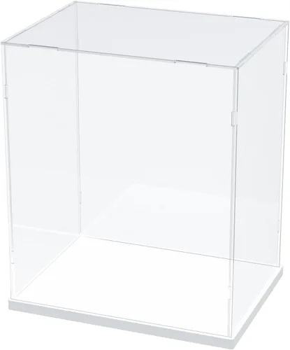 Vista 13 de Vitrina de acrílico transparente para coleccionables, caja de exhibición de acrílico con base, escaparate organizador de protección a prueba