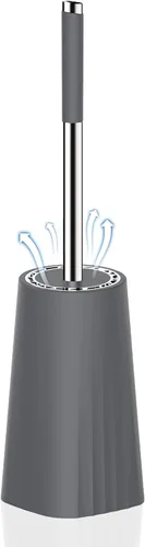 Vista 10 de SetSail Cepillo de Inodoro, Juego de Cepillo de Inodoro de Tamaño Compacto y Soporte para Baño con Mango de Acero Inoxidable, Cepillo Limpiador