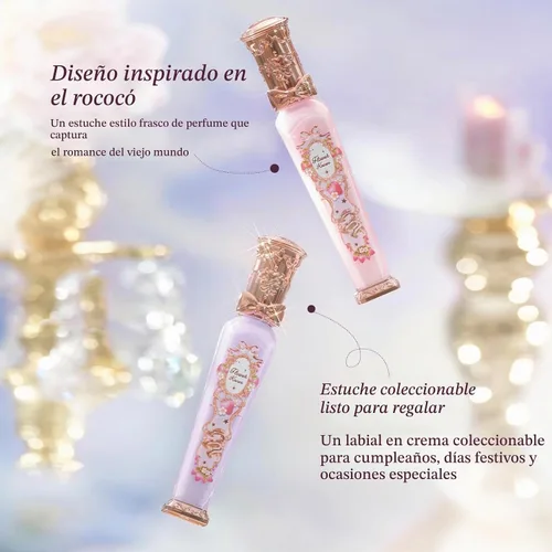 Vista 2 de Flower Knows Violet Strawberry Rococo Glowy Lip Gloss, Hot Pink Shimmer G02 Bebida de frambuesa