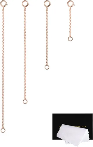 Vista 14 de Extensores de collar para mujer, extensor de pulsera de oro, extensión de joyería de cadena dorada para tobillera para mujer, juego de 2 piezas