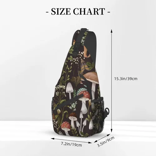 Vista 3 de vbtaroix Bolso bandolera de hongo ligero para mujeres y hombres, mochila de hombro, bolsa de pecho, mochila para viajes, senderismo