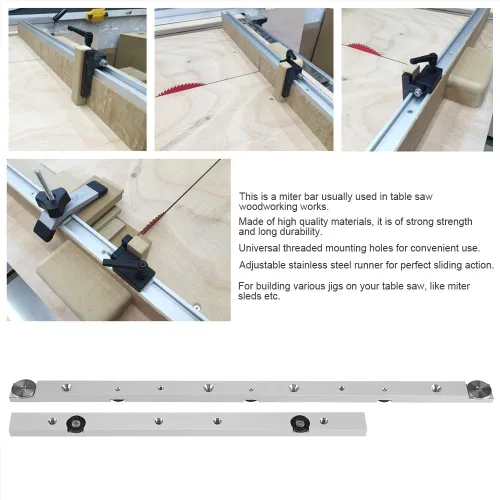 Vista 2 de Barra de inglete de aleación de aluminio, herramienta de carpintería duradera (11.81 pulgadas)