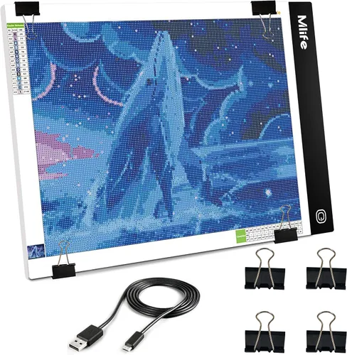 Vista 10 de Mlife Almohadilla de Luz Grande A1 Mejorada para Pintura de Arte de Diamante, Caja de Luz de Dibujo y Copia con Atenuación Continua para Calcar