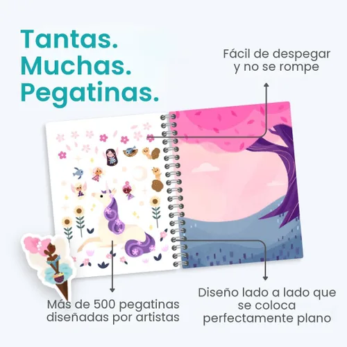Vista 3 de Cupkin Libro de calcomanías de princesas para niños, un mundo mágico de Cupkin, artículos esenciales de viaje en avión para niños pequeños, más