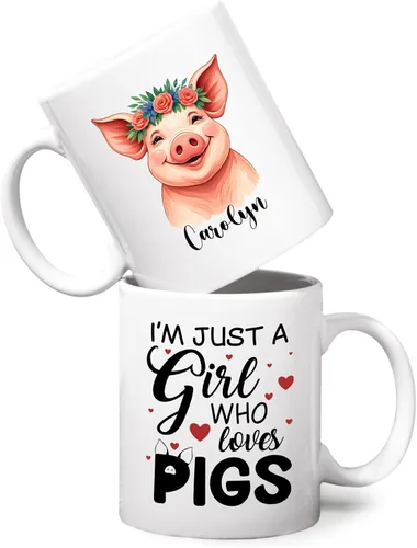 Vista 13 de Taza personalizada con texto en inglés "Just A Girl Who Loves Chick", tazas de cerámica con nombre personalizado para amantes del pollo, regalos
