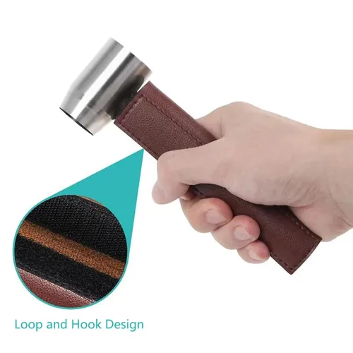 Vista 3 de Survival Settlers Tool Bushcraft - Llave de taladro manual de ojo escocés para madera, herramienta de supervivencia con bolsa de cuero y gancho