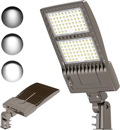 Vista 23 de KUKUPPO Luz LED de estacionamiento de 200 W, luz de poste de estacionamiento de grado industrial con certificación DLC UL, luz LED caja de zapatos