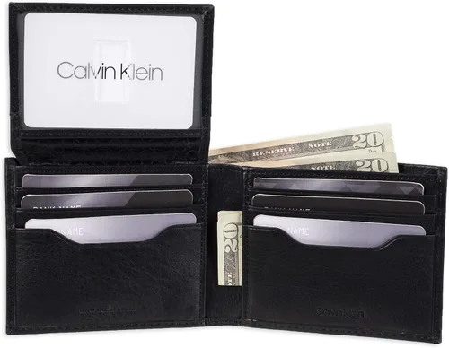 Vista 4 de Calvin Klein Cartera plegable minimalista RFID de cuero para hombre