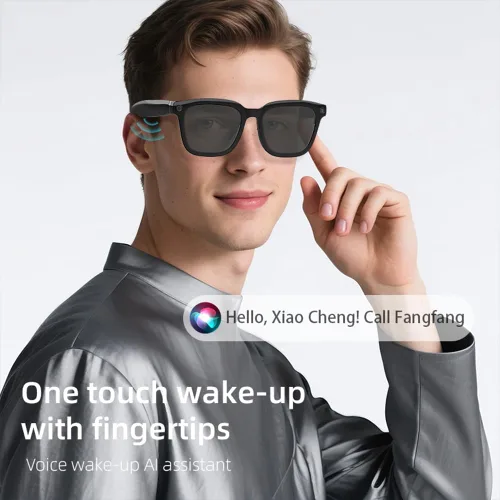 Vista 4 de Lentes inteligentes con inteligencia artificial con cámara HD de 80 MP, video de 1080P, Bluetooth/Wi-Fi, control de voz y reconocimiento