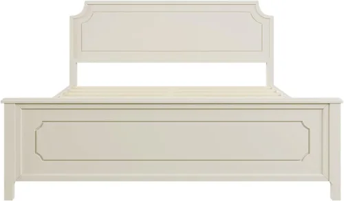 Vista 5 de Harper & Bright Designs Cama de plataforma tamaño King con cabecero y estribo, base de cama King de madera de goma con listones resistentes