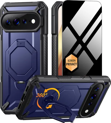 Vista 10 de TONGATE Funda para Pixel 10 Pro XL con soporte magnético giratorio de 360° Negro