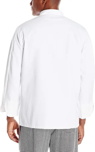 Vista 2 de Bata de chef para hombre con ocho botones transparentes, de Chef Designs