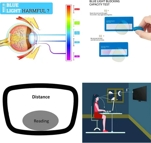 Vista 3 de Gafas de lectura bifocales para mujer, lentes transparentes con bloqueo de luz azul, lentes ajustables para mujer