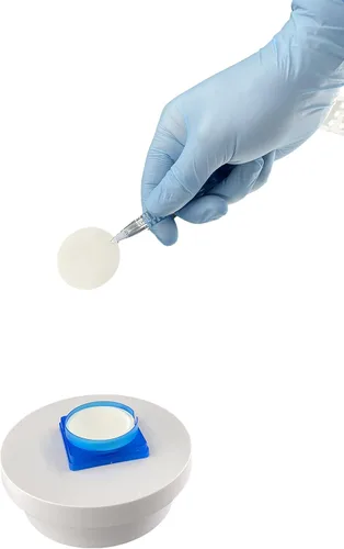 Vista 6 de Pinzas desechables estériles de 5 pulgadas, 4.921 in de longitud, envueltas individualmente, color azul transparente, paquete de 12