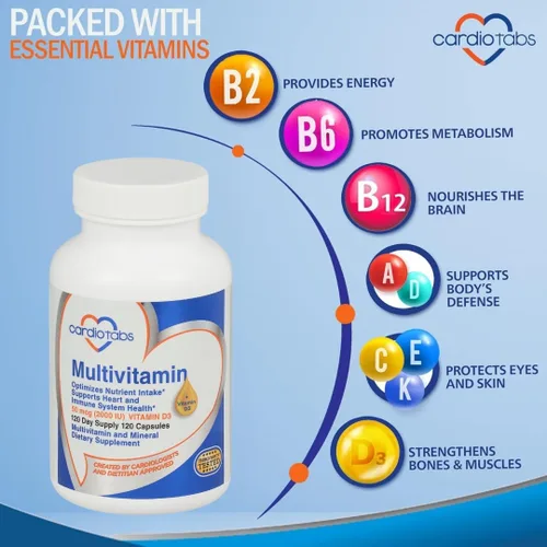 Vista 4 de Multivitamínico - Suplementos para el corazón y la inmunidad para hombres y mujeres, multivitamínico para hombres y mujeres, con minerales complejo
