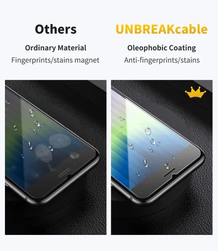 Vista 5 de UNBREAKcable Paquete de 2 protectores de pantalla para iPhone SE 2022 2020/8/7/6/6s, vidrio templado [marco de fácil instalación] [dureza 9H]