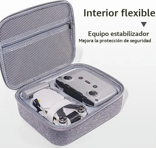 Vista 5 de Original Mini 2/4k Estuche de transporte Bolsa de almacenamiento Caja rígida compatible con DJI Mini 2 SE Drone Accesorios (Gris)