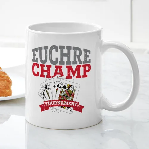Vista 5 de CafePress Euchre Champ Mugs Taza de café de cerámica de 11 oz (11.0 fl oz)