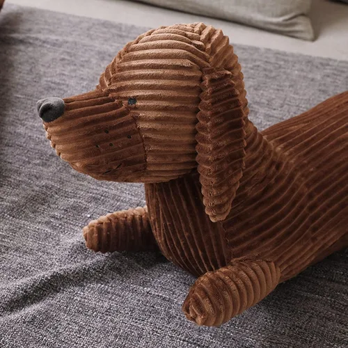 Vista 4 de Almohada gigante de felpa de perro salchicha de 19.6 pulgadas, cachorro lobo, peluche de animal de peluche para abrazar, manta de cuerpo largo