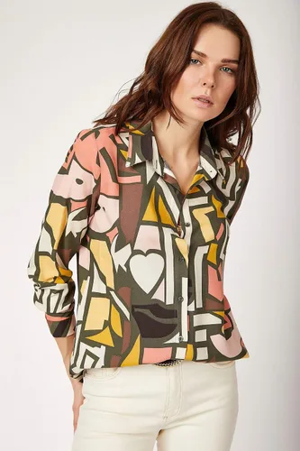 Vista 4 de Blusas para mujer, camisas casuales de manga larga con botones, XS-3XL