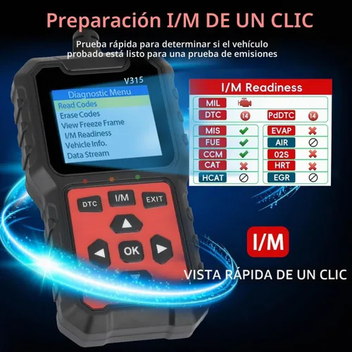Vista 8 de V315 OBD2 Herramienta de diagnóstico, lector de código, herramienta de diagnóstico de luz de motor, probador de voltaje de batería, para coches