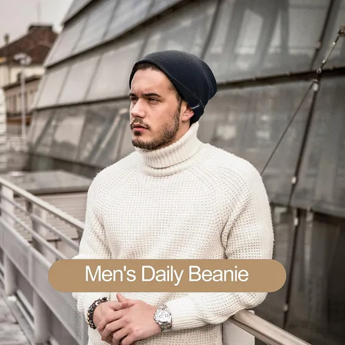 Vista 2 de Ocatoma Gorro para hombres y mujeres, de punto acrílico, sudadera con puños, para hombre, para uso diario, unisex, regalos para hombres, mujeres