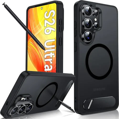 Vista 44 de LeYi Funda para iPhone 11 para MagSafe con soporte magnético, color negro